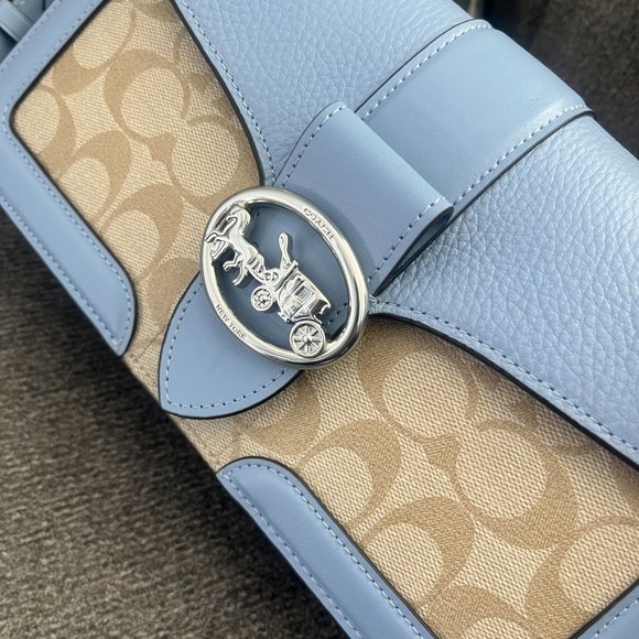 COACH Georgie Shoulder Bag in Marble Blue C4067 Pale blue - Picture 9 of 9